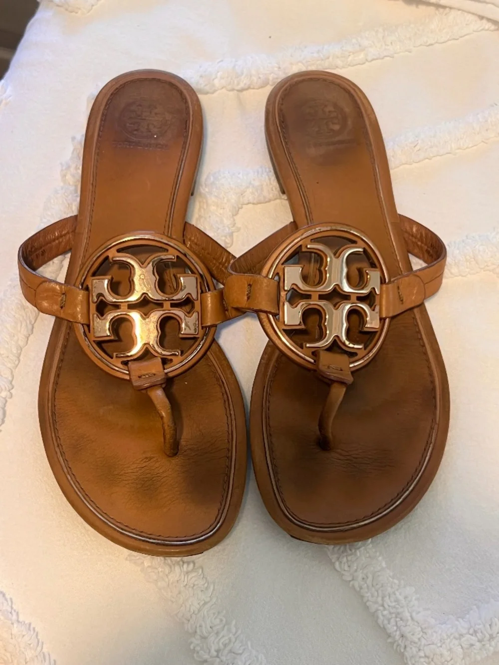 TORY BURCH METAL MILLER SANDAL TAN CALF LEATHER  and ROSE GOLD